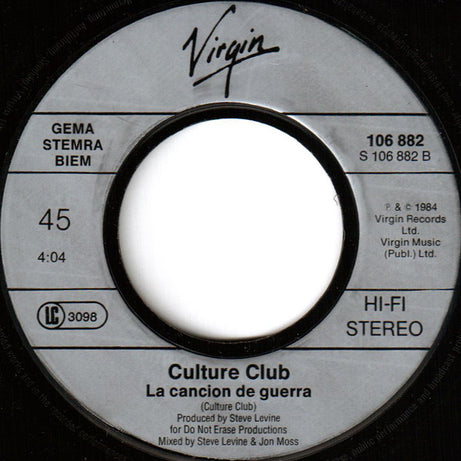 Culture Club : The War Song (7", Single)