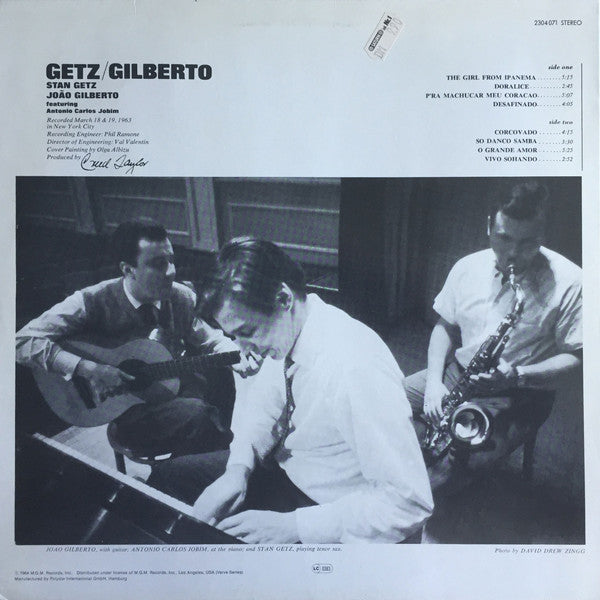 Stan Getz / Joao Gilberto* : Getz / Gilberto (LP, Album, RE)