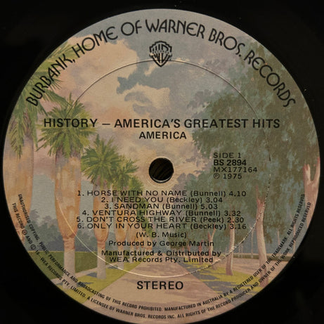 America (2) : History · America's Greatest Hits (LP, Comp)