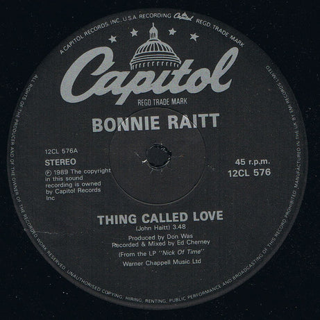 Bonnie Raitt : Thing Called Love (12")