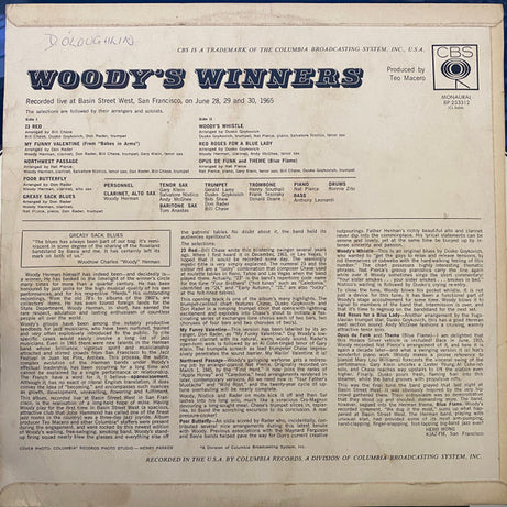 Woody Herman : Woody's Winners (LP, Album, Mono)