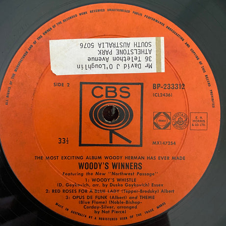 Woody Herman : Woody's Winners (LP, Album, Mono)
