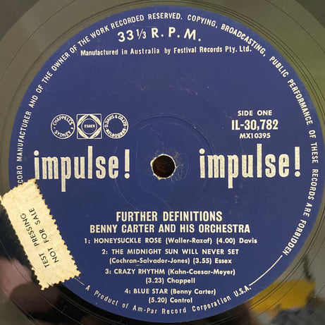 Benny Carter And His Orchestra : Further Definitions (LP, Mono, TP)