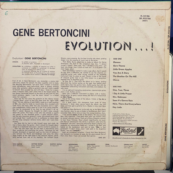 Gene Bertoncini : Evolution! (LP, Album)