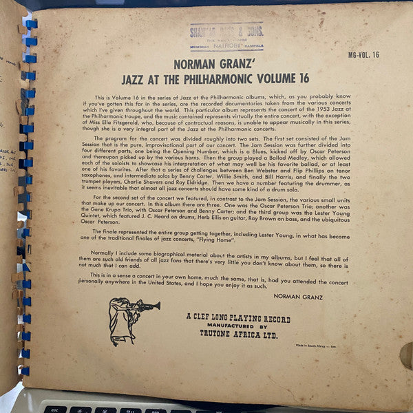Jazz At The Philharmonic : Norman Granz' Jazz At The Philharmonic Vol. 16 (3xLP, Album)