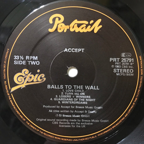 Accept : Balls To The Wall (LP, Album)