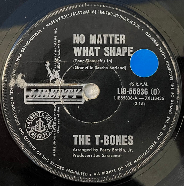 The T-Bones : No Matter What Shape (Your Stomach's In) / Feelin' Fine (7", Single)