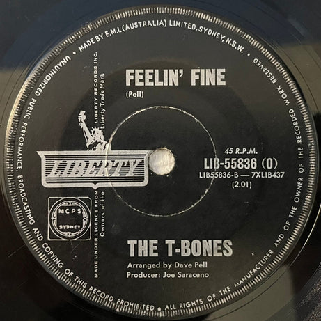 The T-Bones : No Matter What Shape (Your Stomach's In) / Feelin' Fine (7", Single)