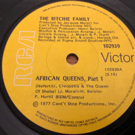 The Ritchie Family : African Queens (7", Single)