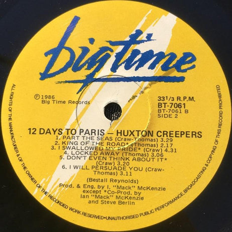 Huxton Creepers : 12 Days To Paris (LP, Album)