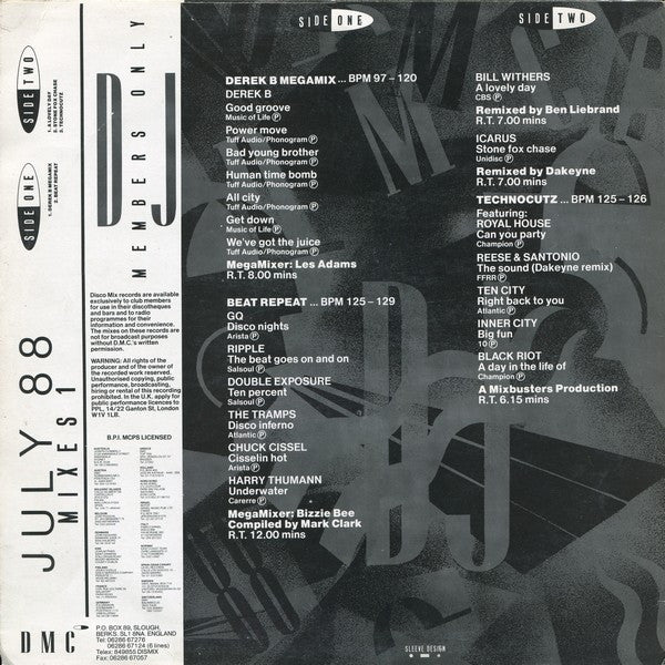 Various : July 88 - Mixes 1 (12", P/Mixed)