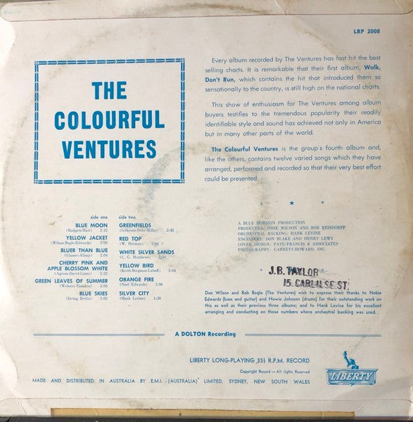 The Ventures : The Colorful Ventures (LP, Album, Mono,  )