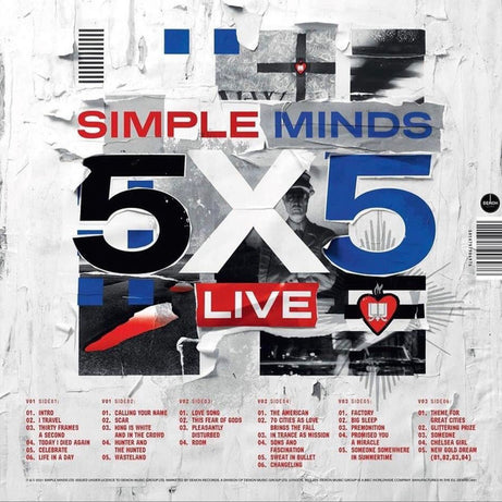 Simple Minds : 5X5 Live (LP, Blu + LP, Whi + LP, Red + Album, RSD, Ltd, RE,)
