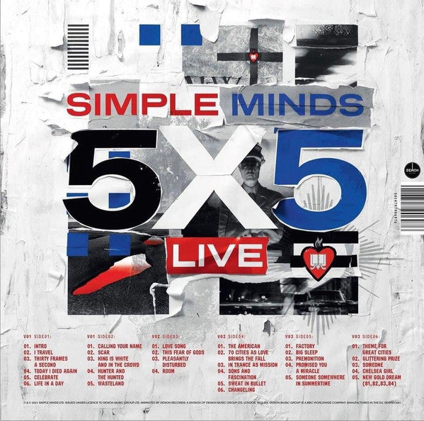Simple Minds : 5X5 Live (LP, Blu + LP, Whi + LP, Red + Album, RSD, Ltd, RE,)