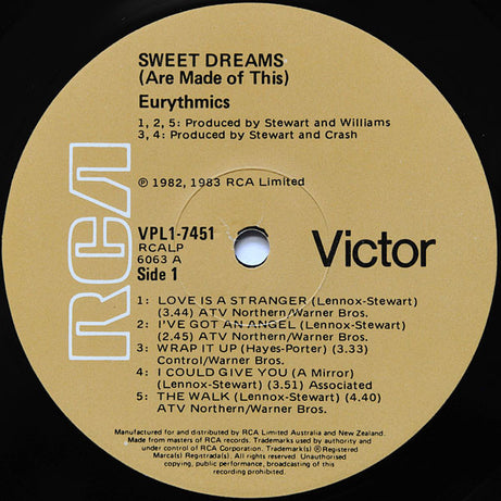 Eurythmics : Sweet Dreams (Are Made Of This) (LP, Album, Gat)