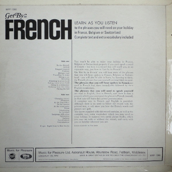 No Artist : Get By In French (LP)