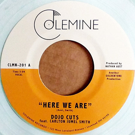 Dojo Cuts Feat. Carlton Jumel Smith* : Here We Are (7", Single, Ltd, Cok)
