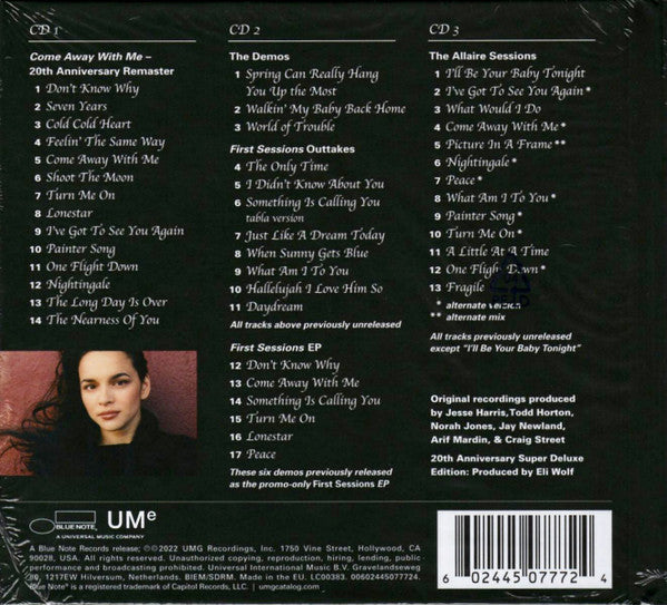 Norah Jones : Come Away With Me (CD, Album, RE, RM + 2xCD, Comp + Dlx, 20t)