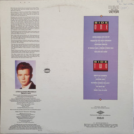 Rick Astley : Whenever You Need Somebody (LP, Album, RE, Gat)
