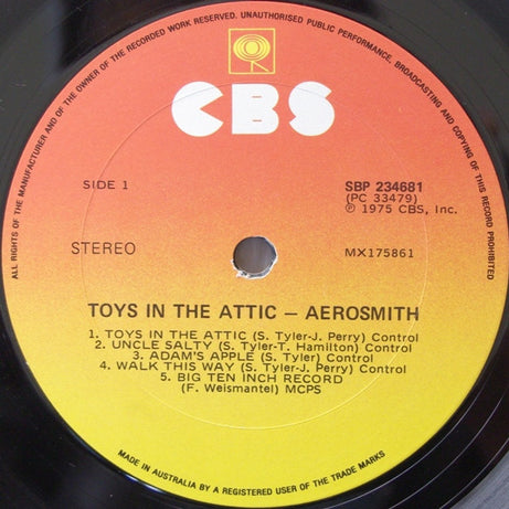 Aerosmith : Toys In The Attic (LP, Album, RE)