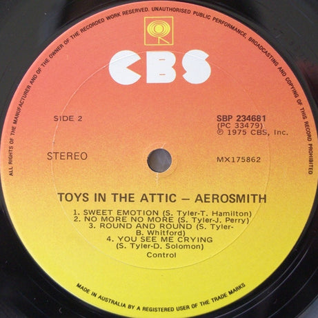 Aerosmith : Toys In The Attic (LP, Album, RE)
