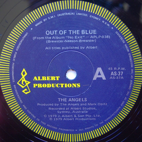 The Angels : Out Of The Blue (12", Maxi, Blu)