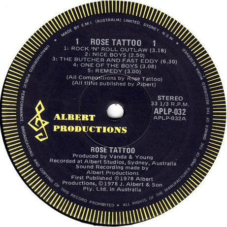 Rose Tattoo : Rose Tattoo (LP, Album, Gat)
