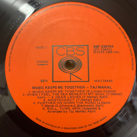 Taj Mahal : Music Keeps Me Together (LP, Album, Ora)