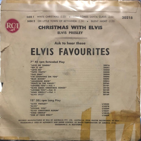 Elvis Presley : Christmas With Elvis (7", EP, 3 p)
