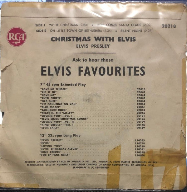Elvis Presley : Christmas With Elvis (7", EP, 3 p)
