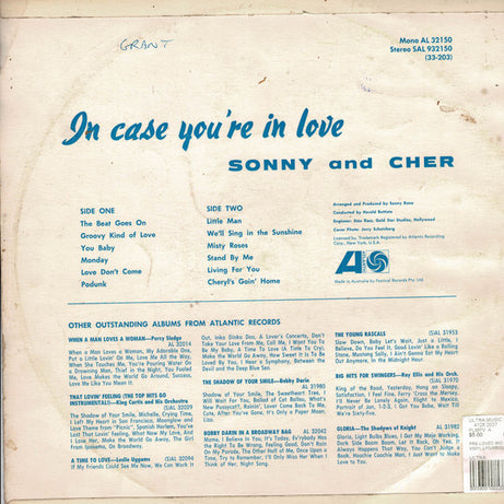 Sonny & Cher : In Case You're In Love (LP, Album, Mono)