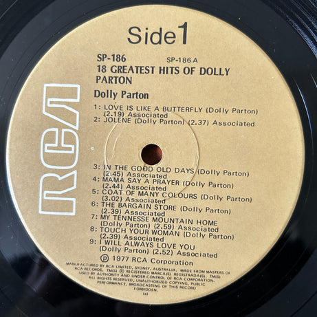 Dolly Parton : 18 Greatest Hits (LP, Comp)