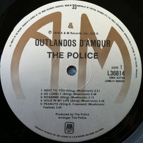 The Police : Outlandos D'Amour (LP, Album)
