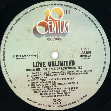 Love Unlimited : Under The Influence Of Love Unlimited (LP, Album)