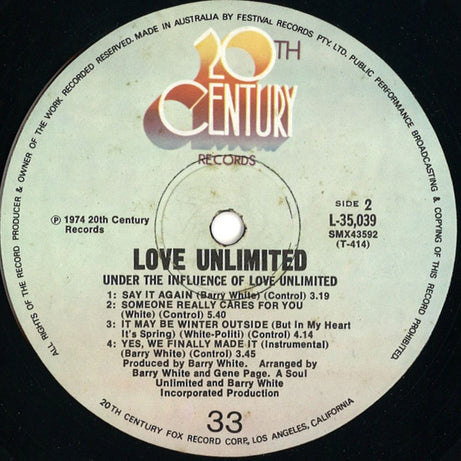 Love Unlimited : Under The Influence Of Love Unlimited (LP, Album)