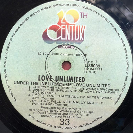 Love Unlimited : Under The Influence Of Love Unlimited (LP, Album)