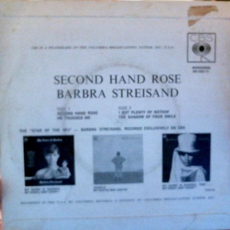 Barbra Streisand : Second Hand Rose (7", EP)