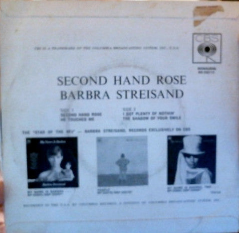 Barbra Streisand : Second Hand Rose (7", EP)