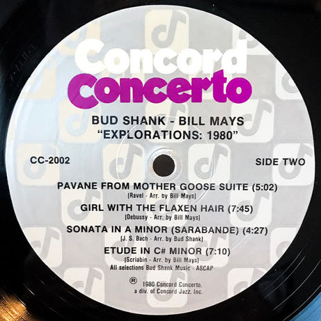 Bud Shank - Bill Mays : Explorations: 1980 (LP, Album)
