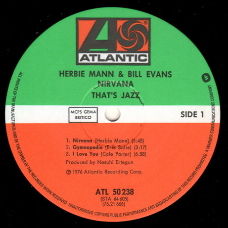 Herbie Mann & Bill Evans : Nirvana (LP, Album, RE)