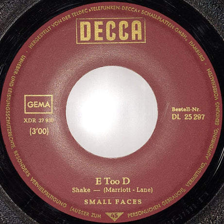 Small Faces : Patterns / E Too D (7", Single)