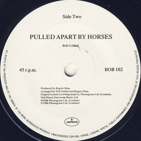 Bob Geldof : Love Like A Rocket (7", Single)