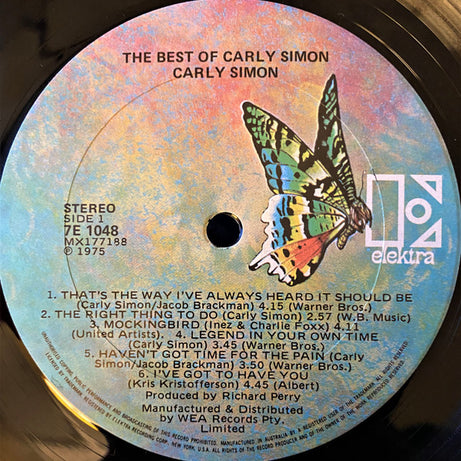 Carly Simon : The Best Of Carly Simon (LP, Comp)