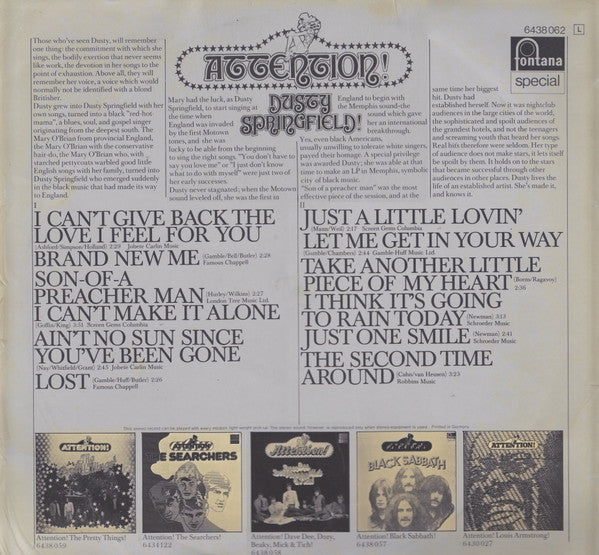 Dusty Springfield : Attention!  (LP, Comp)