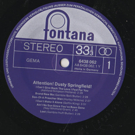 Dusty Springfield : Attention!  (LP, Comp)