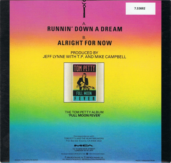 Tom Petty : Runnin' Down A Dream (7", Single)