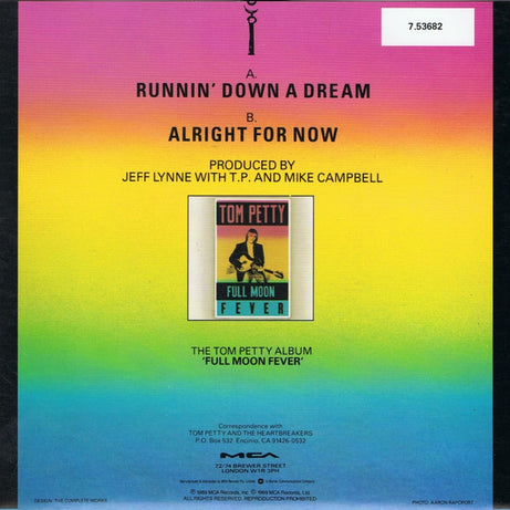 Tom Petty : Runnin' Down A Dream (7", Single)