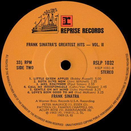 Frank Sinatra : Greatest Hits, Vol. II (LP, Comp)
