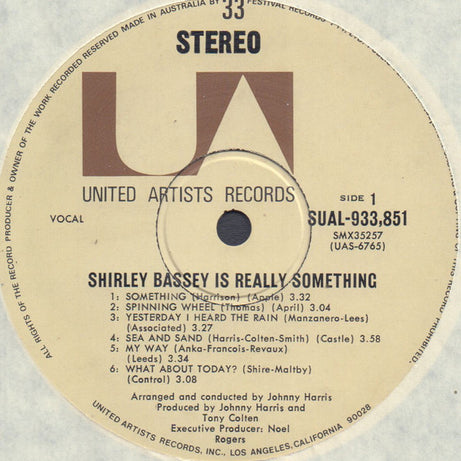 Shirley Bassey : Is Really "Something" (LP, Album, RP)