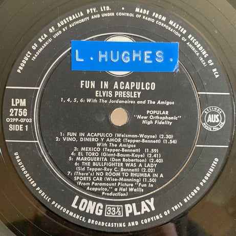 Elvis Presley : Fun In Acapulco (LP, Album)